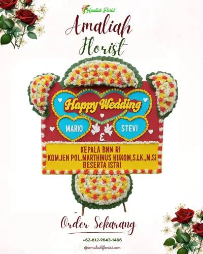 Karangan Papan Bunga Pernikahan di Mabar